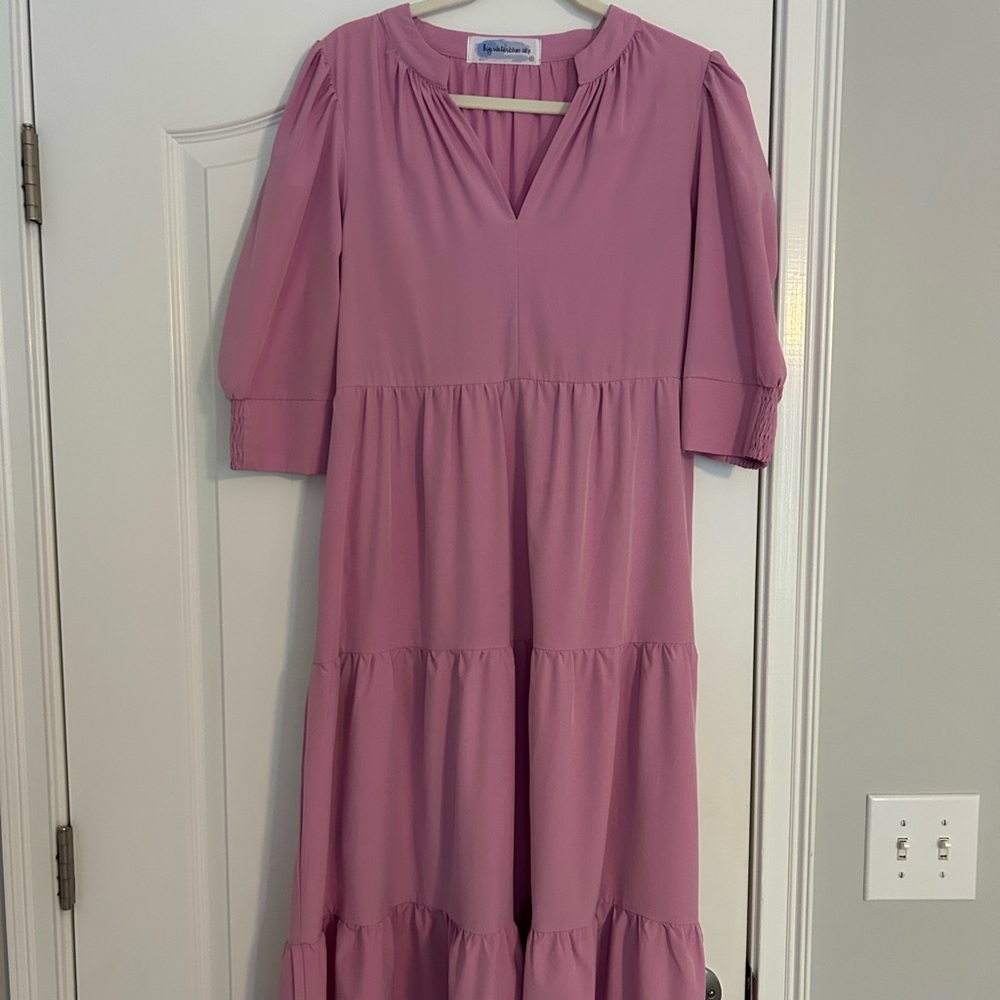 Elegant Pink Midi Dress